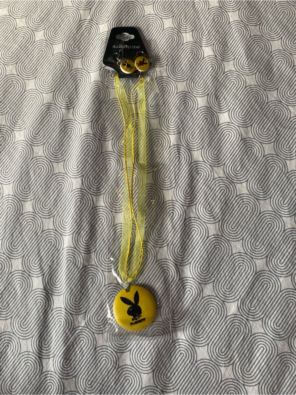 PLAYBOY Yellow Bunny Logo Pendant Necklace